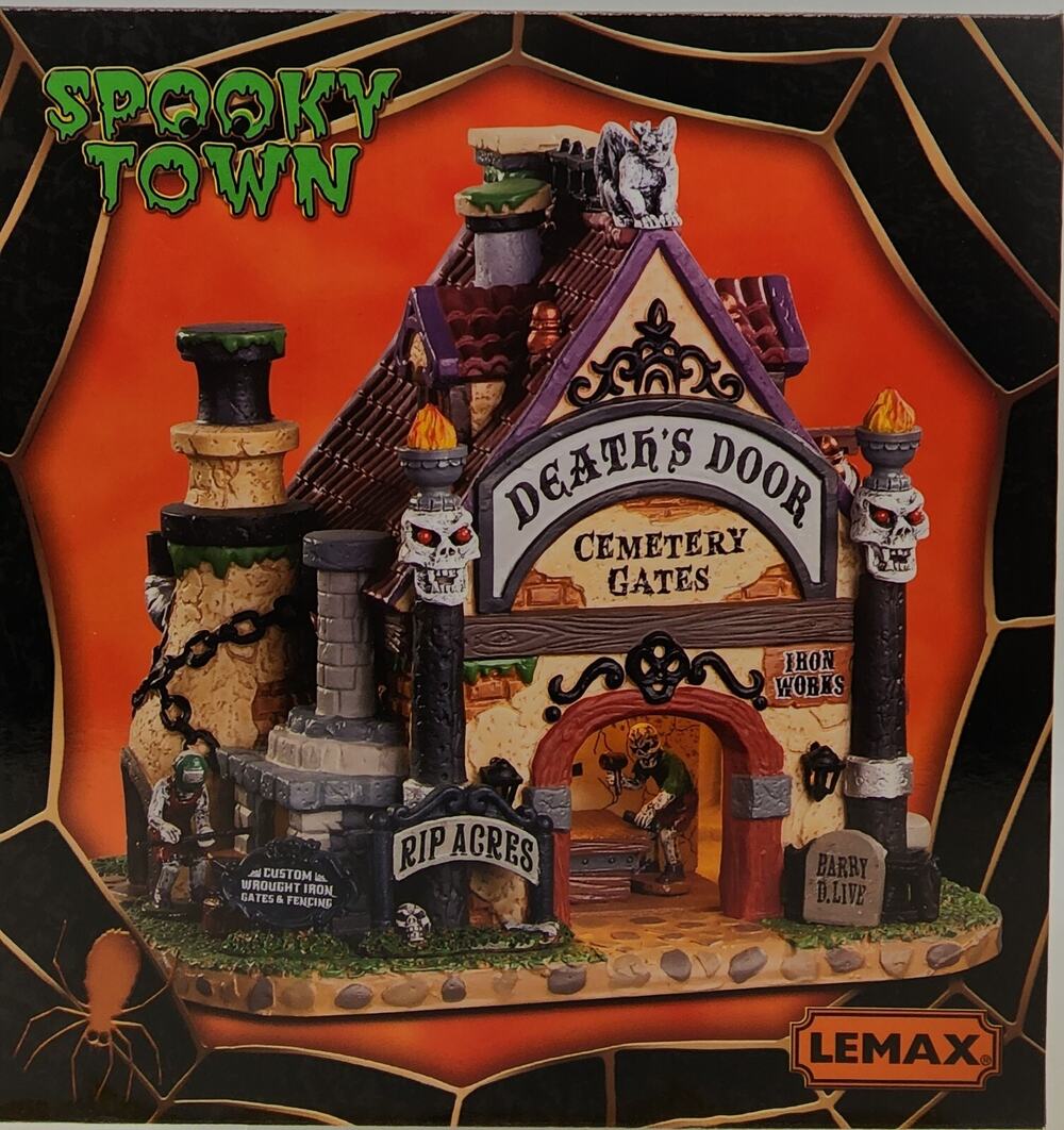Lemax Spooky Town DEATH'S DOOR CEMETERY GATES 2020 #05614 Rip Acres